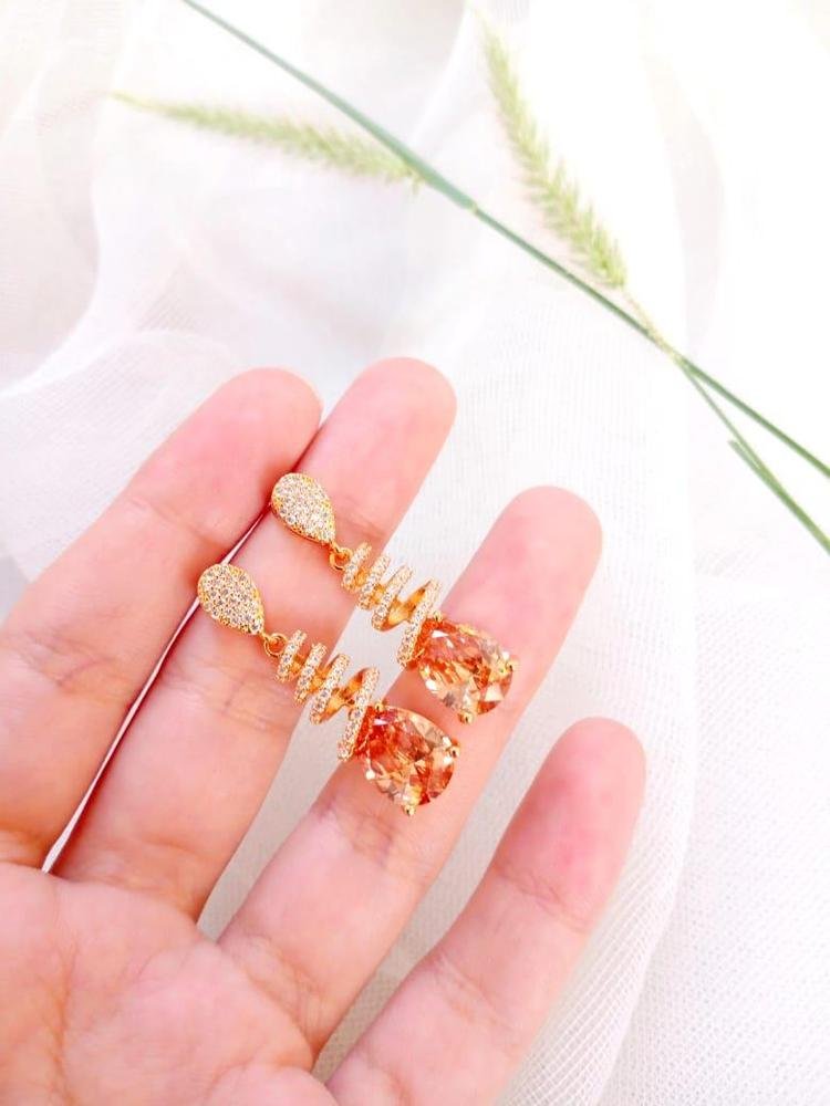 Zircon Earrings for Women Gold plated  Festival Wear #00
