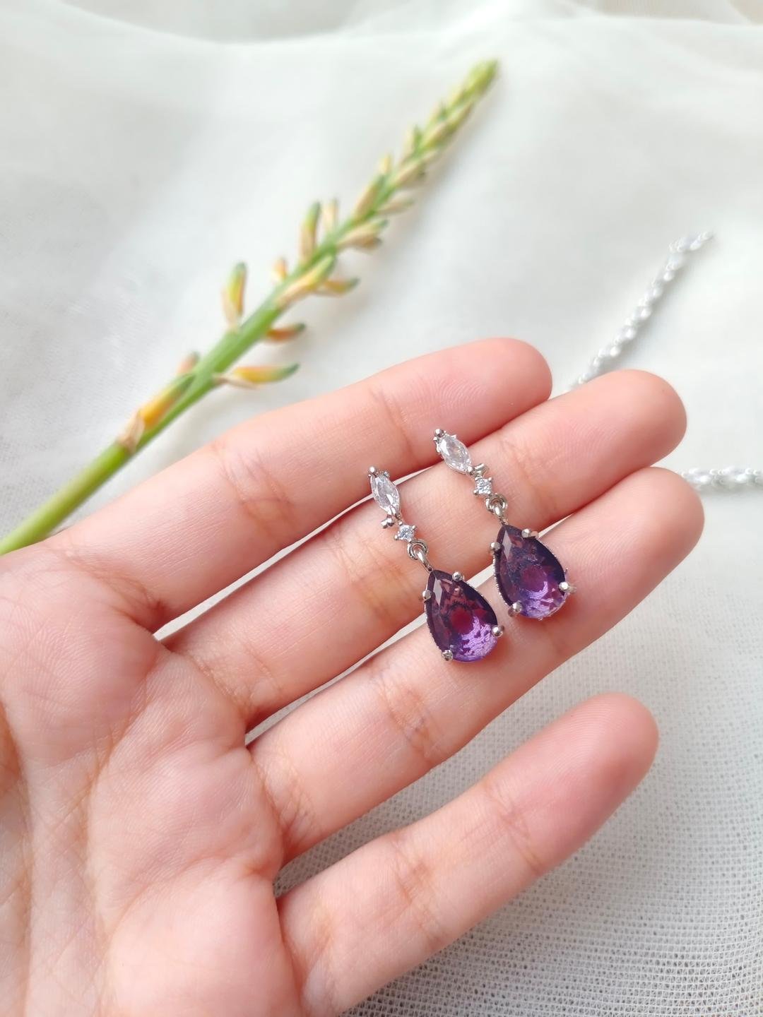 Red Zircon Pendant Set for Women Modern Style #01